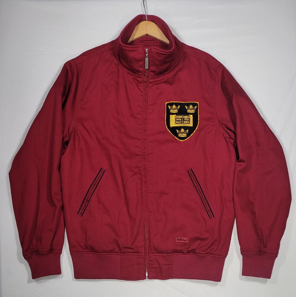 Vtg Medium Stall &‎ Dean Burgundy Oxford University Jacket Academia Patch